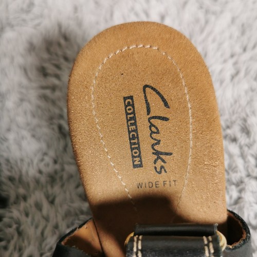 Clarks Damensandalen UK 5 schwarz Leder Helio schwimmender Keilabsatz breite Passform - Bild 17 von 20