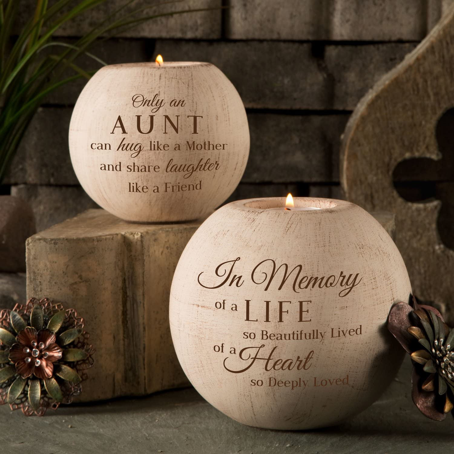 19009 Light Your Way Terra Cotta Candle Holder, in Memory, 5-Inch