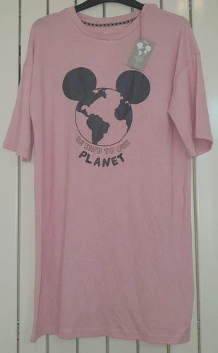 PRIMARK Disney Mickey Mouse Dusky Pink Nightshirt Night Dress Nightie XS 6 8 BN