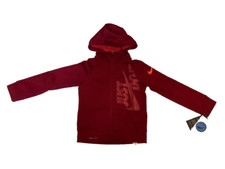 Nike Hoodie Boys Dri FIT Therma Fleece Just Do It Full Zip Sweatshirt Red Crush