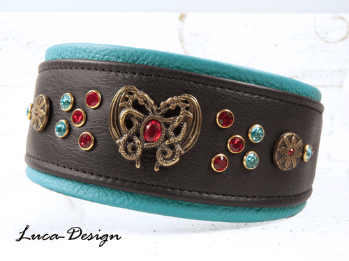 Windhundhalsband Hundehalsband Podenco Greyhound Galgo Saluki Whippet drache - Picture 1 of 8