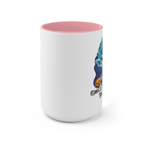 "Wanna Have Fun" Ghost Accent Mug, 11oz & 15oz, Gothic Halloween Coffee Cup - Picture 23 of 25