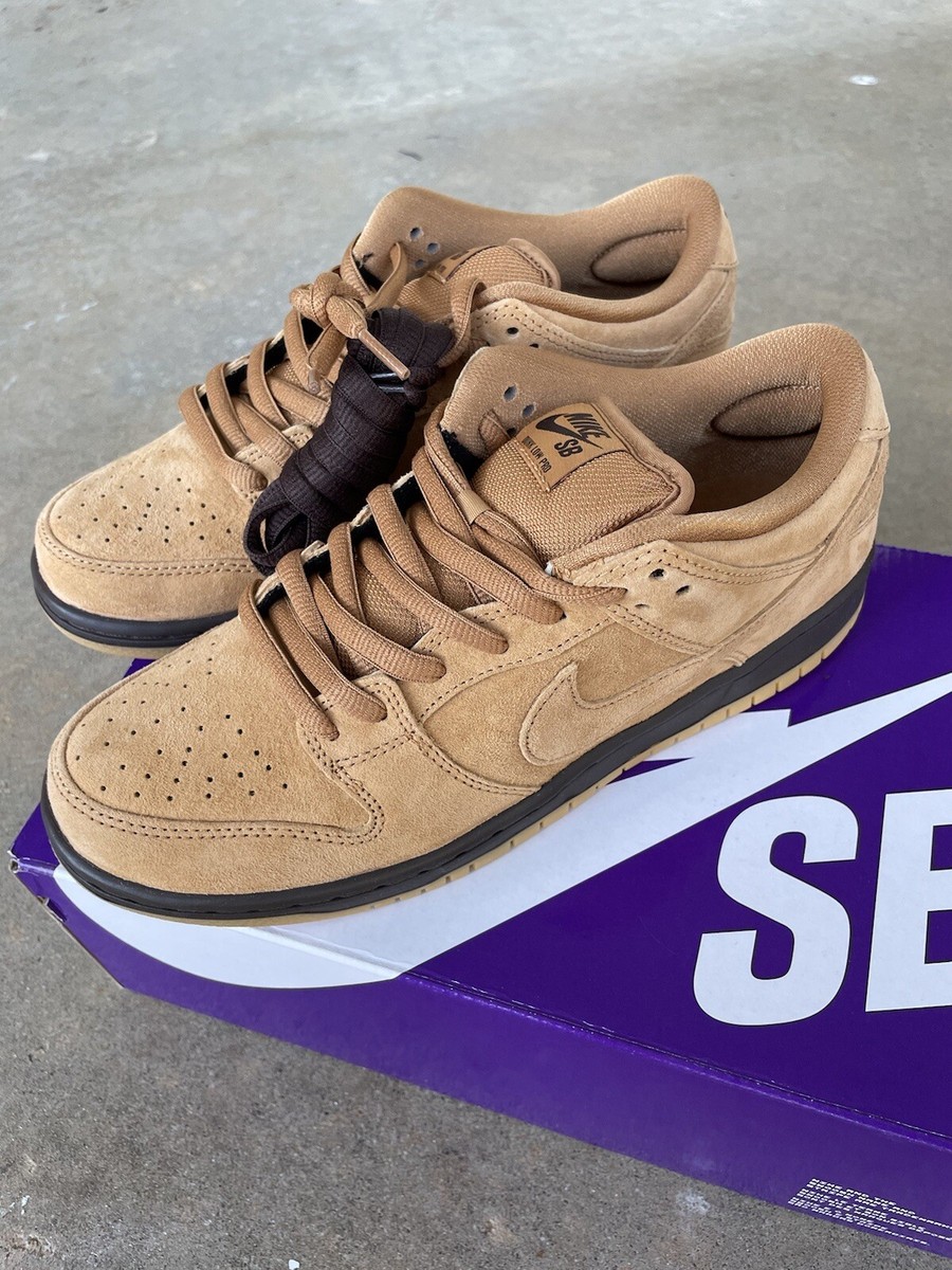 Nike SB Dunk Low Wheat Flax Mocha Baroque Brown Size 8 BQ6817-204