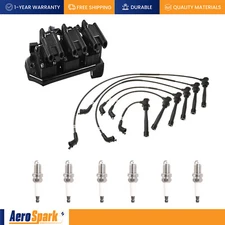 Ignition Coil & Wires & 6 Platinum Spark Plug for 2001 Hyundai Sonata 2.5L UF284