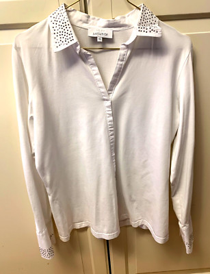 Weißes Blusenshirt Gr. 40 von just white Glitzersteinchen nur 2 x getragen