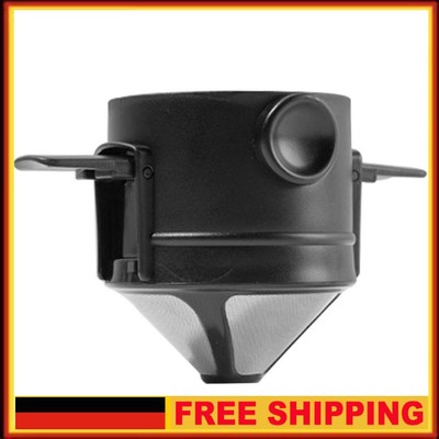 500-mesh Folding Hand-flush Coffee Filter Stainless Steel Coffee Filter (Black)