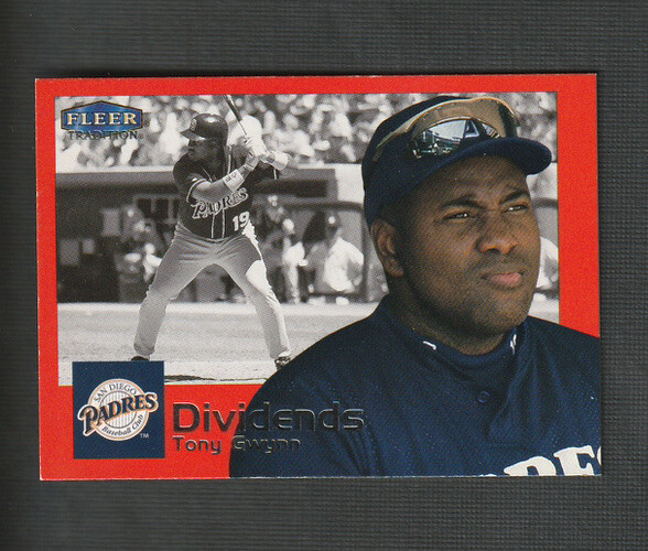 2000 Fleer Tradition Dividends Tony Gwynn #D9 of 15 San Diego Padres