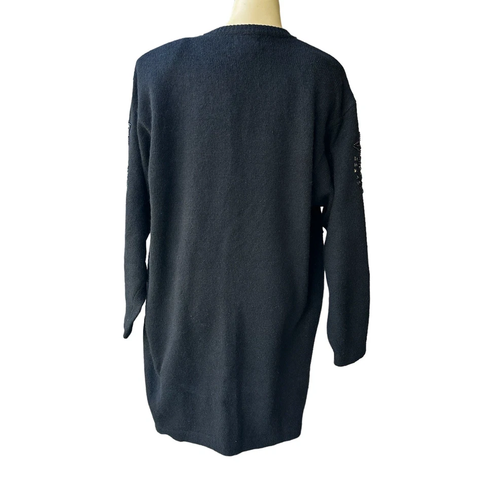 Vestido Suéter De Colección Carducci Para Mujer M Lana De Cordero Angora Conejo Cuentas Estrellas Diamante Foto 3 de 4