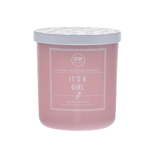 Scented Candle It's A Girl 9.3 oz. DW Home 1 wick Glass Jar 33 Hrs Burn Time New - Picture 1 of 4