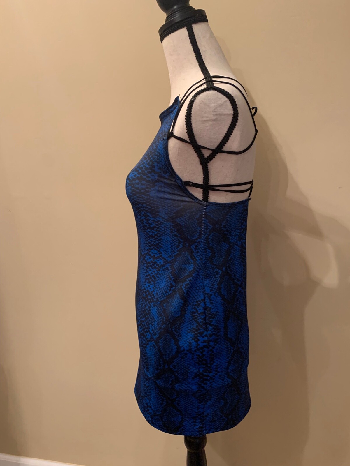 Vestidos blue python snake print mini backless dr… - image 5