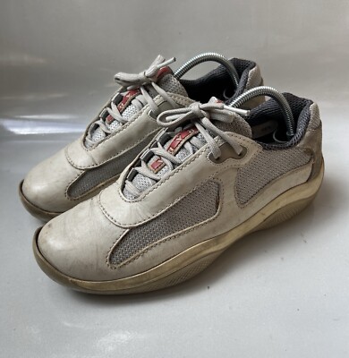 Prada America’s Cup Sneakers Beige Silver Mesh US 8.5 EU 40 Prada Prada Cup Beige Silver | Grailed main image 2