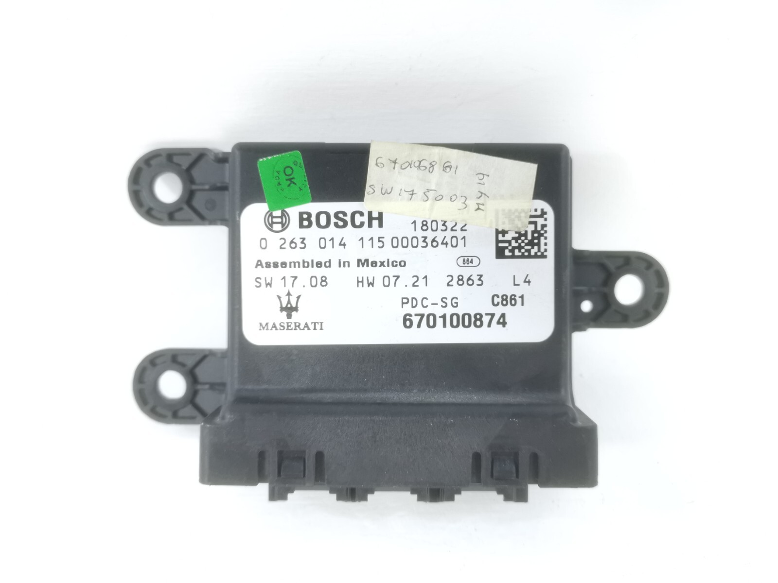17-20 MASERATI Levante PARKING SENSOR CONTROL MODULE ECU 670106861 SW175003