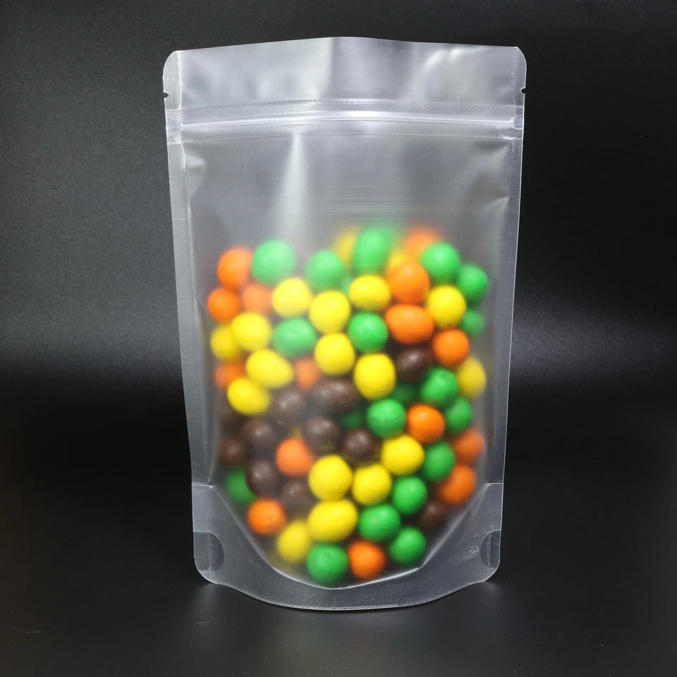 200 Matte Frosted Clear Stand Up Poly QuickQlick™ Resealable Bags Variety Sizes - Image 2 of 3