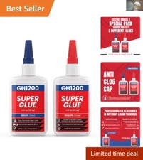 Instant Set Super Glue with Anti-Clog Technology - Perfect for Household Repairs