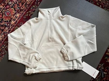 Lululemon BRUSHED SOFTSTREME HALF ZIP Bone SIZE 2 NWT STUNNING!