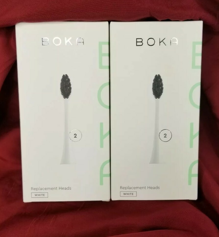 Boka Electric Toothbrush 4 replacement heads White Charcoal 
