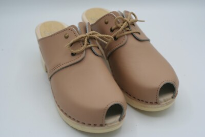 Sven Clogs 40 Tan Beige Leather New Casual Made In USA Slip On