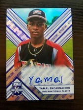 2018 Elite Extra Edition Autographs Aspirations Blue #184 Yamal Encarnacion /50