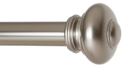 Drapery Window Curtain Rod Knob Design 1 Inch Rod 120 To 240 Inch. Satin Nickel