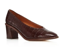 Miista 263193 Womens Bernadette Croc-Embossed Pumps Brown Size 8.5 M