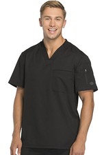 Black Dickies Scrubs Dynamix Mens V Neck Top DK610 BLK