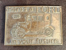 There's a Ford in your Future Logo Emblem Belt Buckle, Copper Color/EUC