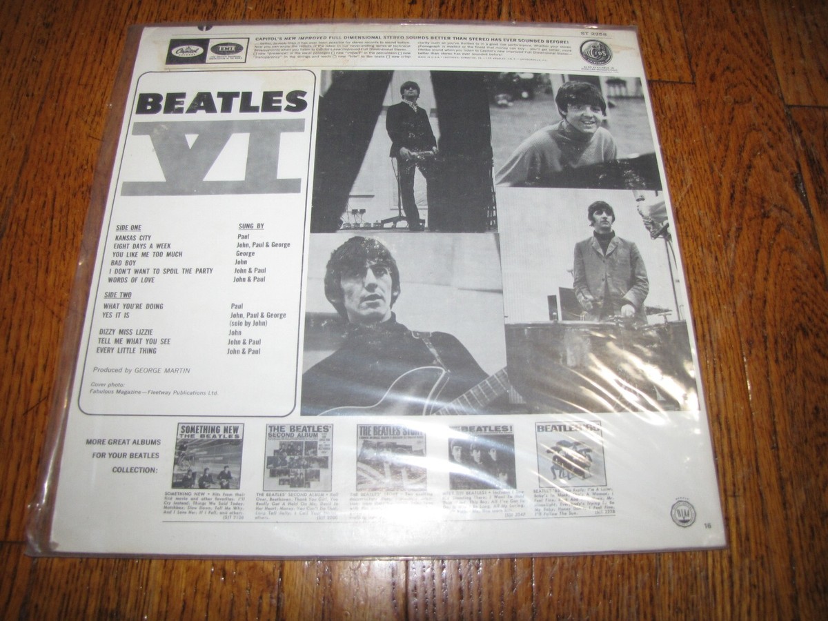 THE BEATLES - BEATLES VI - CAPITOL RECORDS ST 2358 LP | eBay