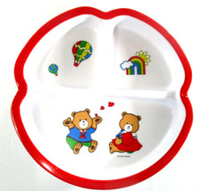 Peco by Sheng  Jiumn Melamine Teddies Toddlers Dinner Plate 3 Segments Taiwan