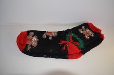 Women's Non-Skid Cozy Fuzzy Super Soft Winter Christmas Theme Slipper Socks 9-11