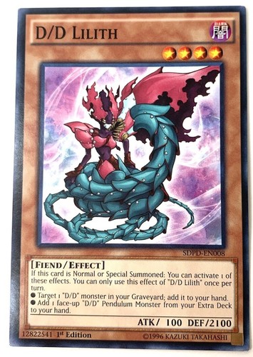 D/D Lilith Yugioh TCG SDPD-EN008 - Common - 1st Edition Card - Picture 2 of 3
