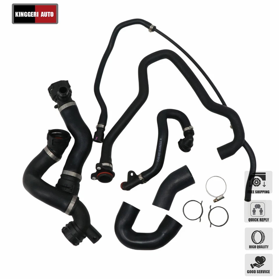 For BMW E90 E92 E93 E87 325i 330i 130i 320i Radiator Coolant Water Hose Pipe Kit - Image 3 of 4