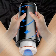 Vibration Massager Automatic Male Rotating Body Relax Sleeve for Men Black US