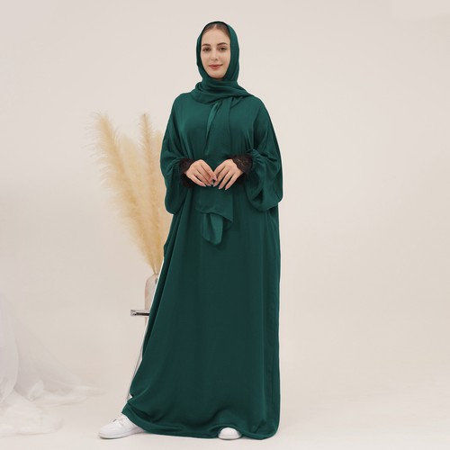Modest Muslim Islamic Abaya Dress Arab Prayer Robe Turkey Kaftan Ramadan Gown - Picture 22 of 62
