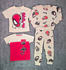 Marvel Spider-Man Boys 6/7 4pc Lot T-Shirts Sweatsuit Miles