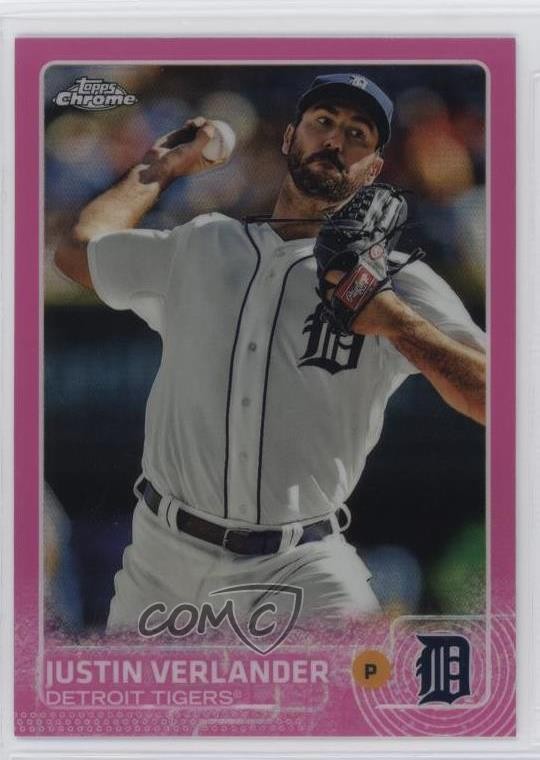 2015 Topps Chrome Pink Refractor Justin Verlander #191 7xr