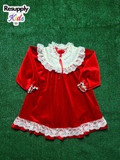 Vintage Girls Christmas Red Dress Size 6