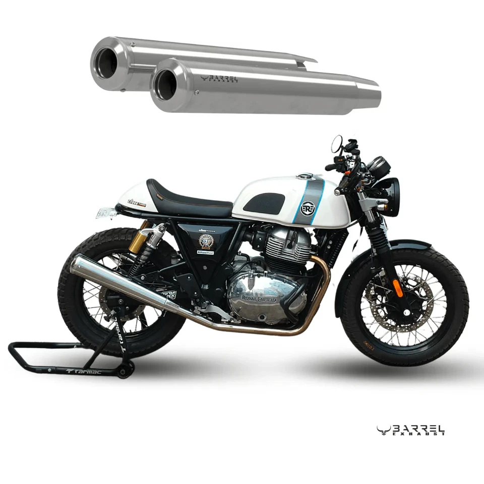Bass Master Exhaust (Silver) Fit for Royal Enfield CONTINENTAL GT 650 - Image 3 of 4