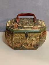 Anton Pieck Vintage Wooden Decoupage Octagon Box Purse