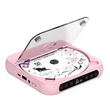 ENVYCLOUD CD Player Portable with Dual Stereo Speakers, Rechargeable Pink