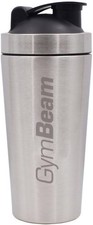 GymBeam Shaker Steel, Agitatore in Metallo, Shaker per Bevande Proteiche Argento