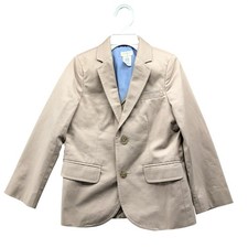 Crewcuts Thompson Blazer Boys 4-5 Beige Tan Suit Jacket Cotton Formal Party