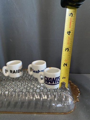 Vintage NFL Teams Mini Miniature Ceramic Coffee Mugs Team Logo Cups Lot Of 4 - Picture 4 of 4