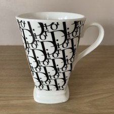 Tazza tazza CHRISTIAN DIOR logo monogramma nero bianco osso Cina. Autentico Vintage