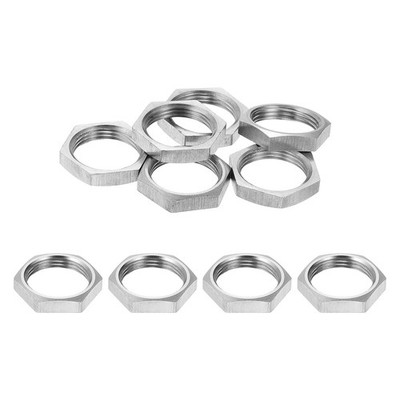 M16x1x4mm Steel Hex Nuts, 10Pcs Metal Screw Nuts Fasteners, 19mm Width