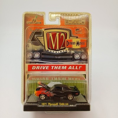 2010 M2 Machines DETROIT MUSCLE 1971 PLYMOUTH CUDA 10-28 Black CASTLINE