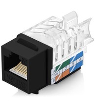 Everest 45° Angled RJ45 Cat6A Keystone Jacks 50-Pack in Black - Slim Profile ...
