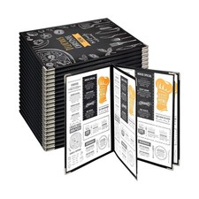 8.5 x 11 Inch Menu Covers 4 Page 8 View Transparent Restaurant Covers Book Fi...