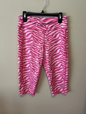Danskin Now for Girls White & Pink Capri Leggings with Zebra Print L (10-12)
