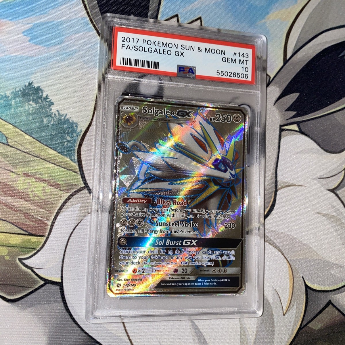 2017 Pokemon Sun & Moon Full Art Solgaleo GX 143/149 PSA 10 GEM