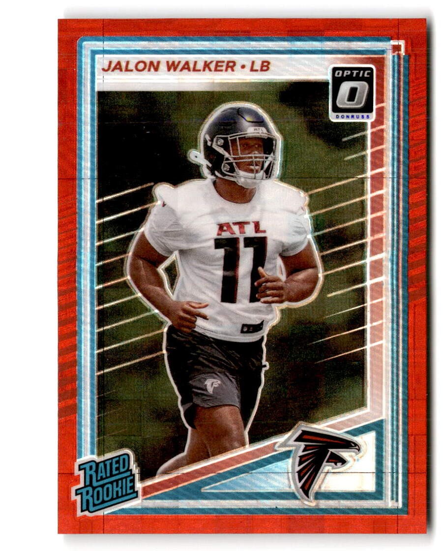 2025 Donruss #344 Jalon Walker Optic Rated Rookies Preview Red Wave